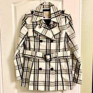 Point zero light jacket coat plaid white outerwear